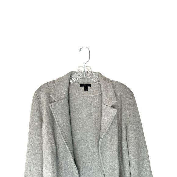 J.Crew Sophie Gray Cotton Lightweight Open Front Sweater Blazer Size Small - Picture 4 of 9